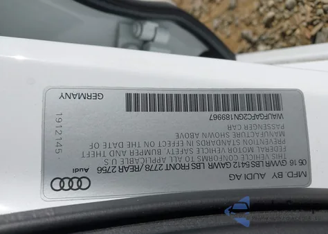 2016 Audi A6 3.0T Premium Plus z USA, uszkodzony, nr VIN WAUFGAFC2GN189967